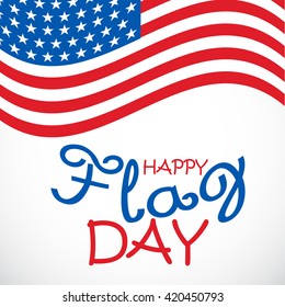 Vector illustration of Flag day with stylish typography background.