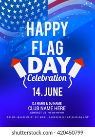 Vector illustration of Flag day with stylish typography background.