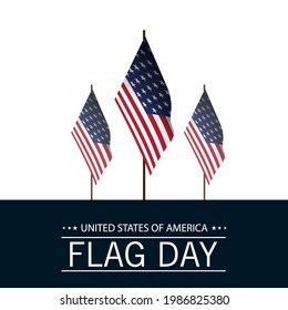 Vector Illustration of Flag Day in the United States, waving flag