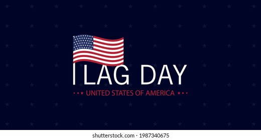 Vector Illustration of Flag Day in the United States, waving flag