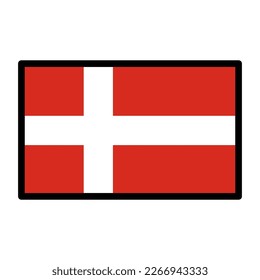 Vector illustration of the flag Denmark cartoon