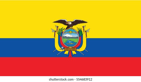 Vector Illustration , Flag of Ecuador