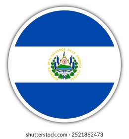 Ilustração vetorial da bandeira de El Salvador. Arredondar bandeira nacional.