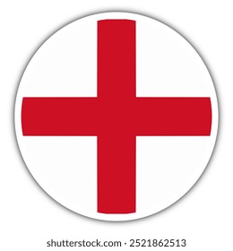 Ícone da bandeira da Inglaterra na ilustração vetorial. Arredondar bandeira nacional.