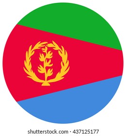 Vector illustration flag of Eritrea icon. Round national flag of Eritrea. Eritrea flag button