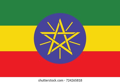 Vector Illustration Flag of Ethiopia for continue.