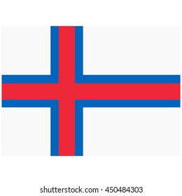 Vector illustration flag of Faroe Islands icon. Rectangle national flag of Faroe Islands. Faroe Islands flag button