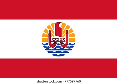 Vector Illustration Flag of French Polynesia (France) for continue.
