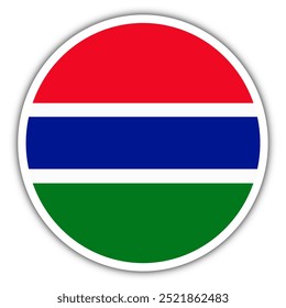 Vektorgrafik-Flagge von Gambia. Runde Nationalflagge.