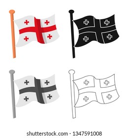 Vector illustration of flag and Georgia logo. Set of flag and state stock vector illustration.