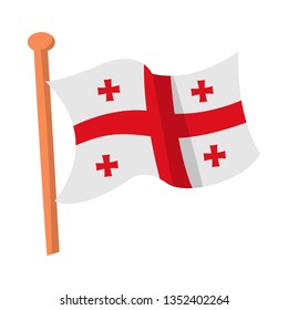 Vector illustration of flag and Georgia sign. Set of flag and state stock symbol for web.