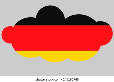 A vector illustration of the flag of Germany in the shape of a cloud