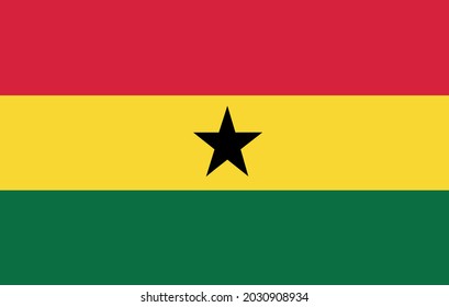 Vector illustration of the flag of Ghana