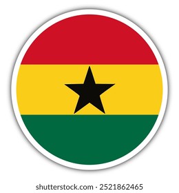 Vektorgrafik-Flagge von Ghana-Symbol. Runde Nationalflagge.