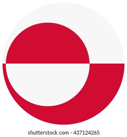 Vector illustration flag of Greenland icon. Round national flag of Greenland. Greenland flag button