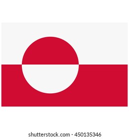Vector illustration flag of Greenland icon. Rectangle national flag of Greenland. Greenland flag button