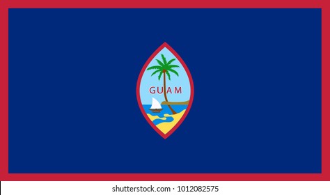 Vector Illustration Flag of Guam (U.S.) for continue, Flag Of Guam (U.S.) Isolated On White Background.