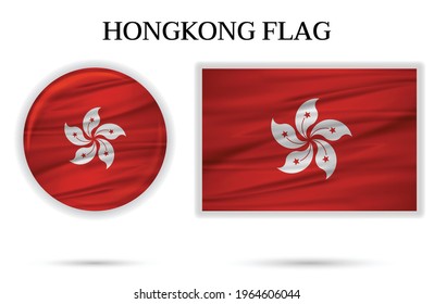 Ilustración vectorial de la bandera de Hong Kong.