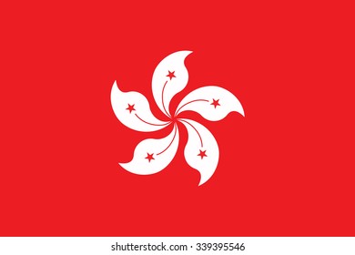 Vector Illustration of the flag of Hong Kong