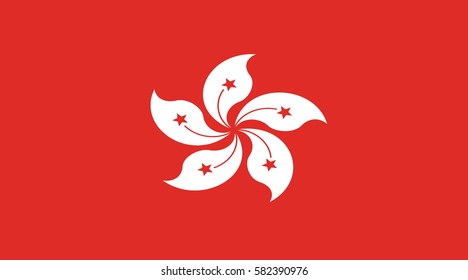 Vector Illustration , Flag of Hong Kong
