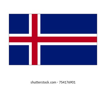 Vector illustration of flag of Iceland