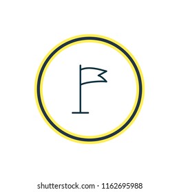 Vector illustration of flag icon line. Beautiful direction element also can be used as pennant icon element.