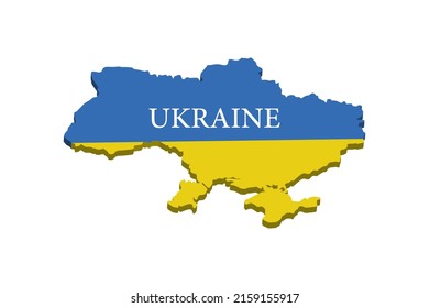Vector illustration of the Flag Included in the Map of Ukraine with Crimea