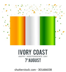 Vector Illustration of a flag for  independence day of Ivory Coast.