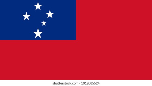 Vector Illustration Flag of Independent State of Samoa for continue, Flag Of Independent State of Samoa Isolated On White Background.