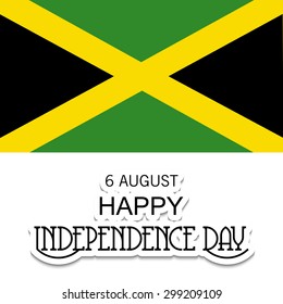 Vector illustration of a Flag for Jamica independence Day.