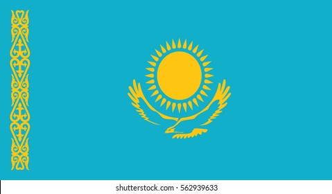 Vector Illustration , Flag of Kazakhstan