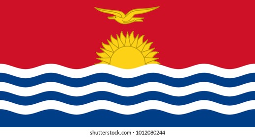 Vector Illustration Flag of Kiribati for continue, Flag Of Kiribati Isolated On White Background.