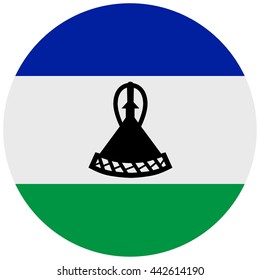 Vector illustration flag of Lesotho icon. Round national flag of Lesotho.
