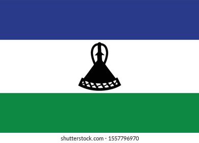 Vector illustration of Flag of Lesotho on white background