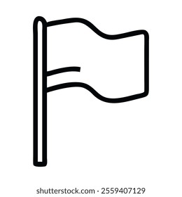 Vector illustration of flag. Line art flag vector icon illustration on white background