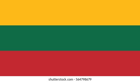 Vector Illustration , Flag of Lithuania