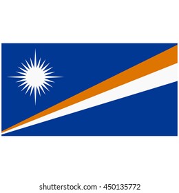 Vector illustration flag of Marshall Islands icon. Rectangle national flag of Marshall Islands. Marshall Islands flag button