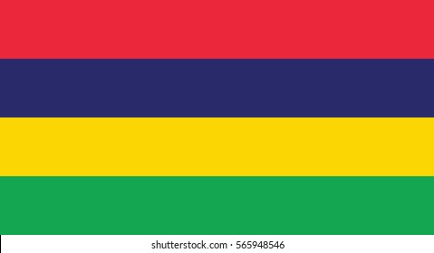 Vector Illustration , Flag of Mauritius