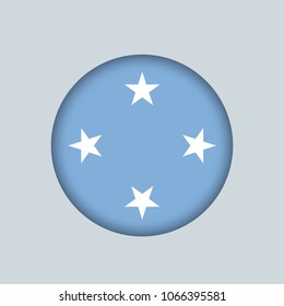 Vector illustration flag of Micronesia icon, Round national flag of Micronesia.