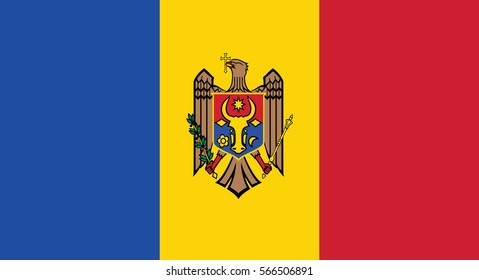 Vector Illustration , Flag of Moldova