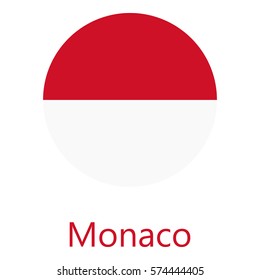 Vector illustration flag of Monaco icon. Round national flag of Monaco.