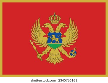 Ilustración vectorial de una bandera de Montenegro