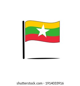 Vector illustration flag of Myanmar. Can used for many things. flag icon. flag logo. vector flag.