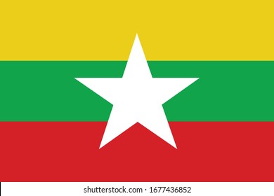 vector illustration of Flag of Myanmar on white background