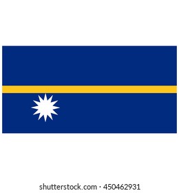 Vector illustration flag of Nauru icon. Rectangle national flag of Nauru. Nauru flag button
