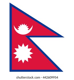 Vector illustration flag of Nepal icon. National flag of Nepal.