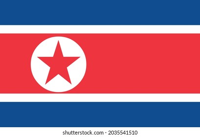 Ilustración vectorial de la bandera de corea del norte