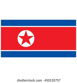 Vector illustration flag of North Korea icon. Rectangle national flag of North Korea. North Korea flag button
