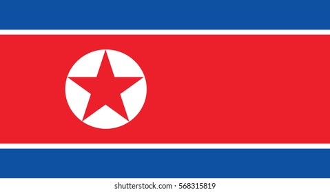 Vector Illustration , Flag of North Korea