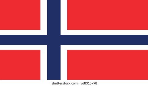 Vector Illustration , Flag of Norway